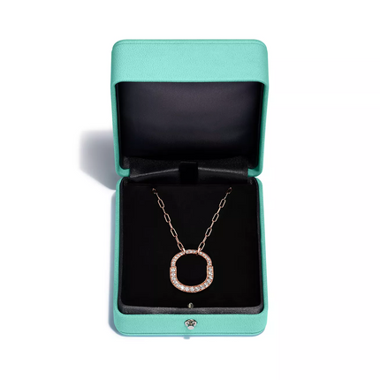 LOCK NECKLACE MEDIUM PENDANT PINK GOLD PAVED DIAMONDS