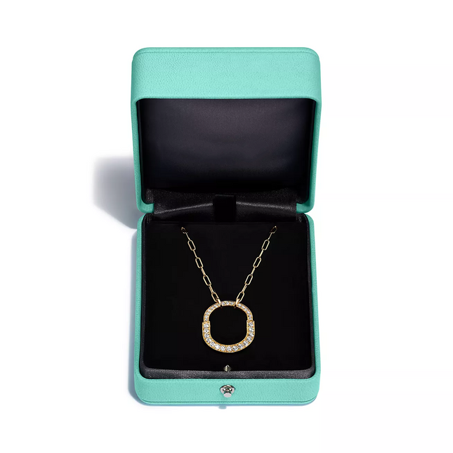 LOCK NECKLACE MEDIUM PENDANT GOLD PAVED DIAMONDS