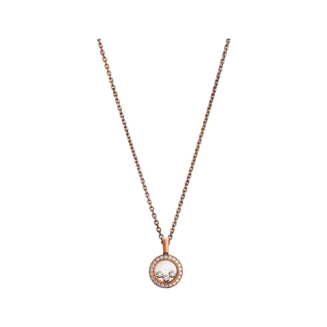 HAPPY HEART DIAMOND PINK GOLD NECKLACE