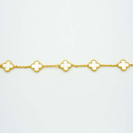 CLOVER BRACELET 5 MOTIFS WHITE MOP