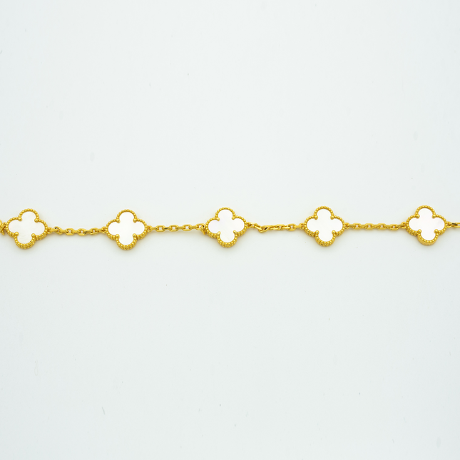 CLOVER BRACELET 5 MOTIFS WHITE MOP