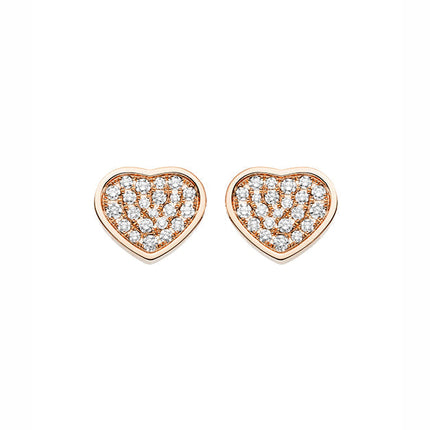 HAPPY HEART EARRINGS PINK GOLD DIAMOND