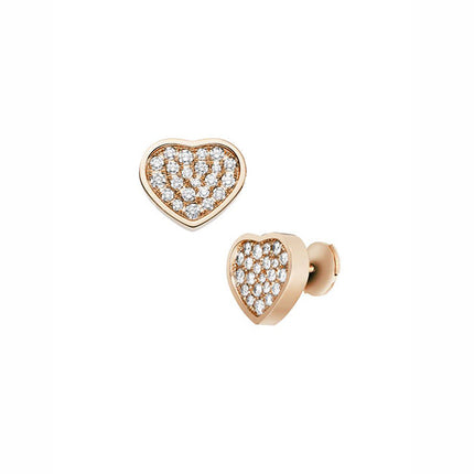 HAPPY HEART EARRINGS PINK GOLD DIAMOND