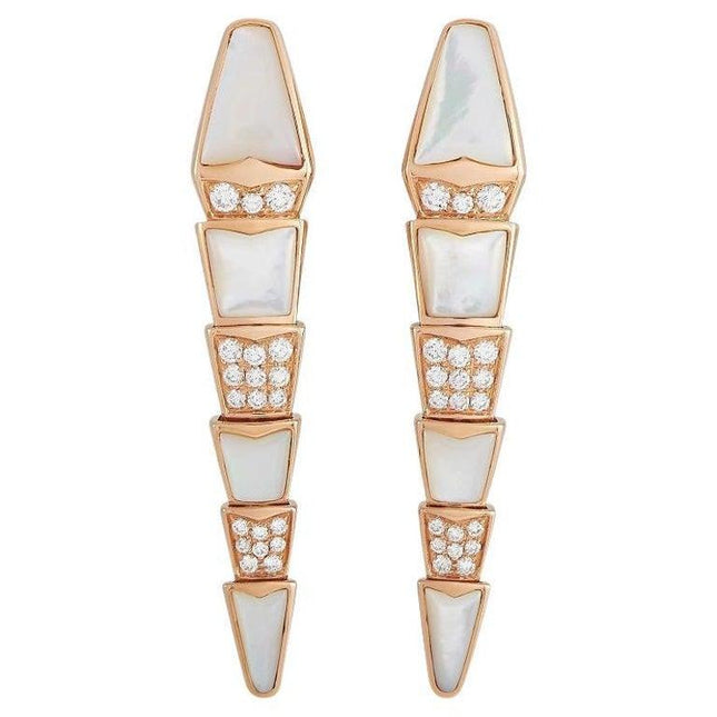 SERPENTI MOP PINK GOLD DIAMOND EARRINGS