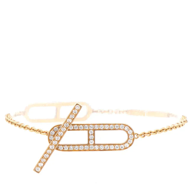 HM 18K ROSE GOLD DIAMOND PM EVER CHAINE D'ANCRE BRACELET ST