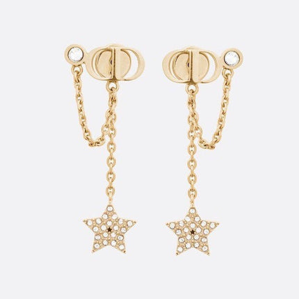 PETIT CD STAR GOLD DIAMOND EARRINGS