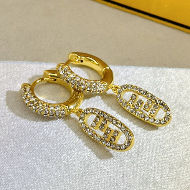 FF O'LOCK EARRINGS GOLD DIAMOND