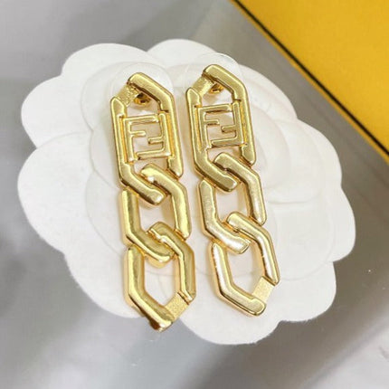 FF DROP EARRINGS GOLD