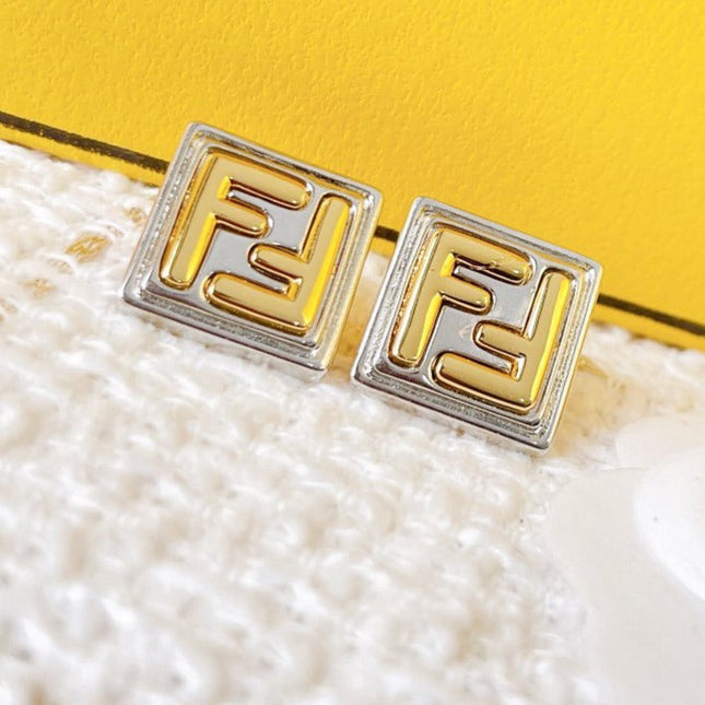 DOUBLE F EARRINGS SILVER GOLD