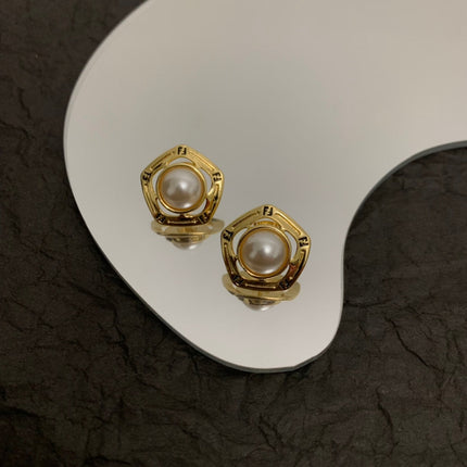 FF PEARL GOLD EARRINGS