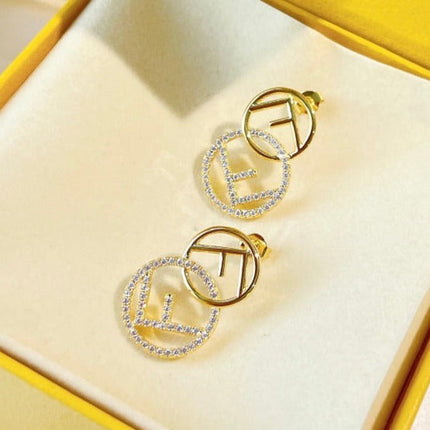 DOUBLE F EARRINGS GOLD DIAMOND