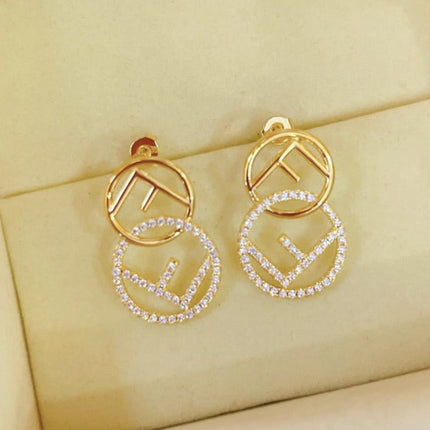 DOUBLE F EARRINGS GOLD DIAMOND