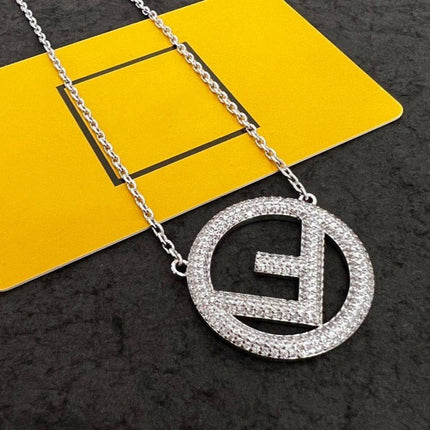 F LOGO NECKLACE FULL DIAMOND