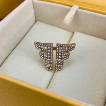 FF LOGO GOLD DIAMOND RING