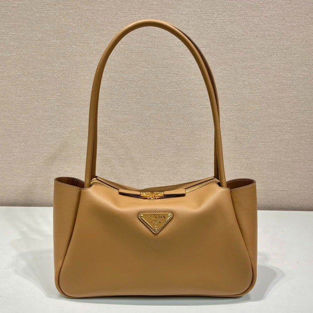 PRA 28 LARGE BEIGE CALFSKIN HANDBAG