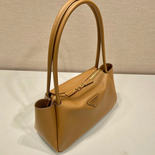 PRA 28 LARGE BEIGE CALFSKIN HANDBAG