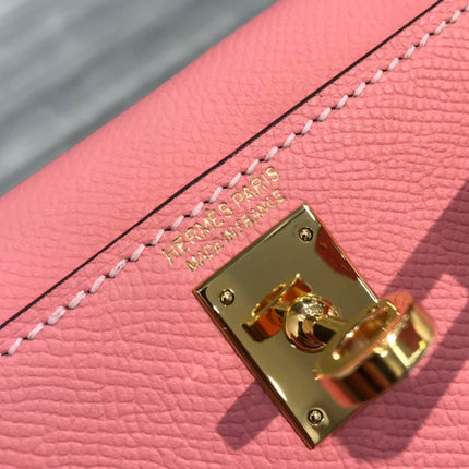 HM KELLY MINI 20 PINK EPSOM GOLD HARDWARE