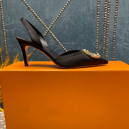 LV MET SLINGBACK PUMP BLACK