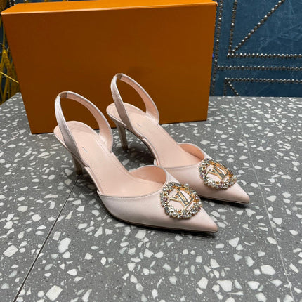 LV MET SLINGBACK PUMP BEIGE