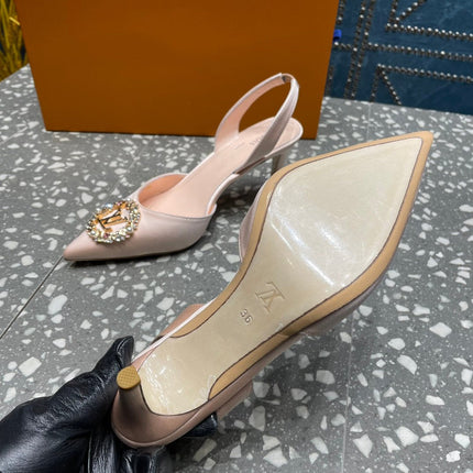 LV MET SLINGBACK PUMP BEIGE