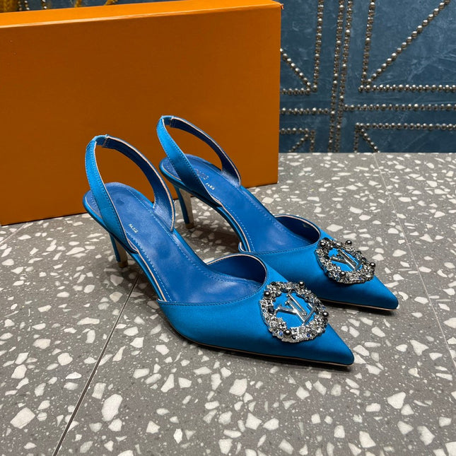 LV MET SLINGBACK PUMP BLUE