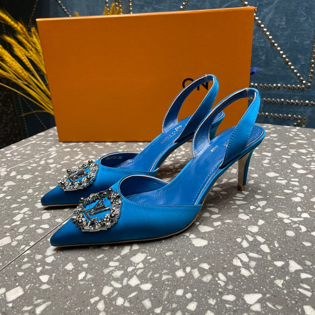 LV MET SLINGBACK PUMP BLUE