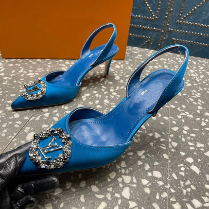 LV MET SLINGBACK PUMP BLUE