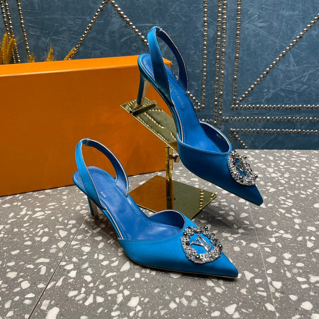 LV MET SLINGBACK PUMP BLUE