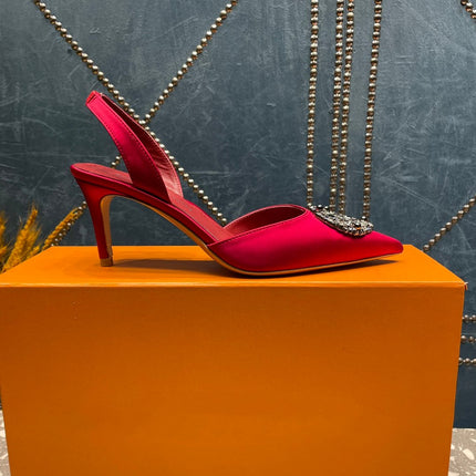 LV MET SLINGBACK PUMP RED