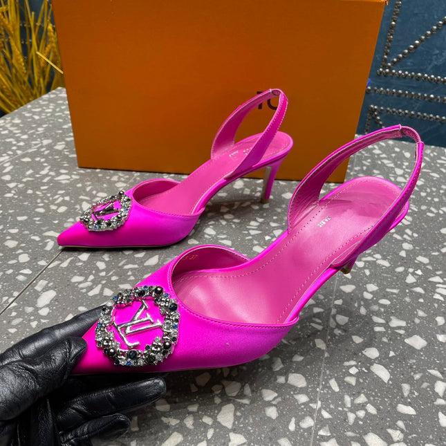 LV MET SLINGBACK PUMP PINK