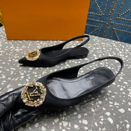 LV MET SLINGBACK BALLERINA NOIR