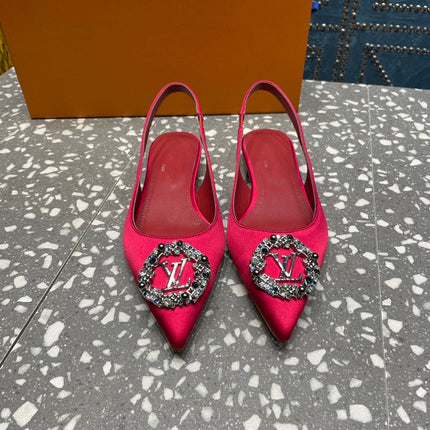 LV MET SLINGBACK BALLERINA RED