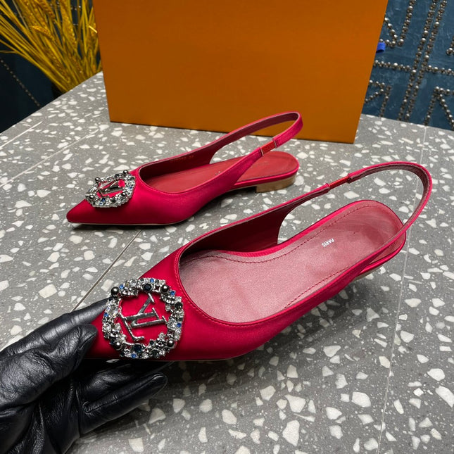 LV MET SLINGBACK BALLERINA RED