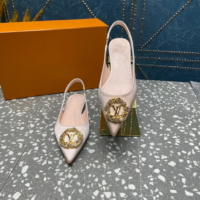 LV MET SLINGBACK BALLERINA BEIGE