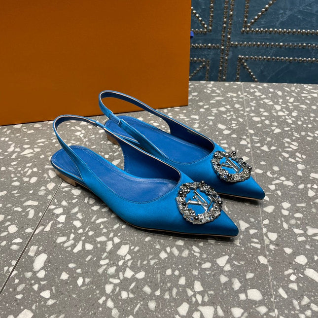 LV MET SLINGBACK BALLERINA BLUE