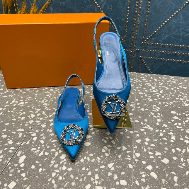 LV MET SLINGBACK BALLERINA BLUE