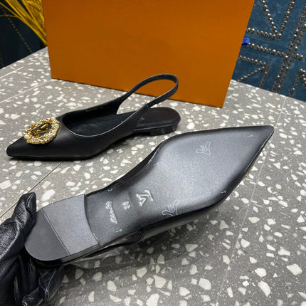 LV MET SLINGBACK BALLERINA BLACK