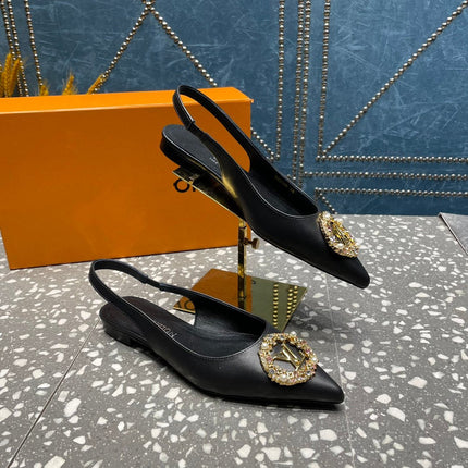 LV MET SLINGBACK BALLERINA BLACK