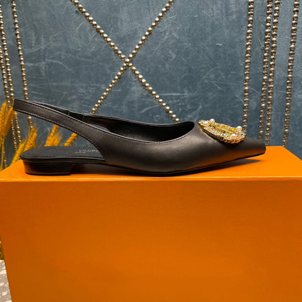 LV MET SLINGBACK BALLERINA BLACK