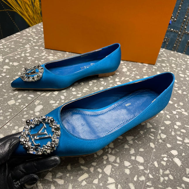 LV MET FLAT BALLERINA BLUE