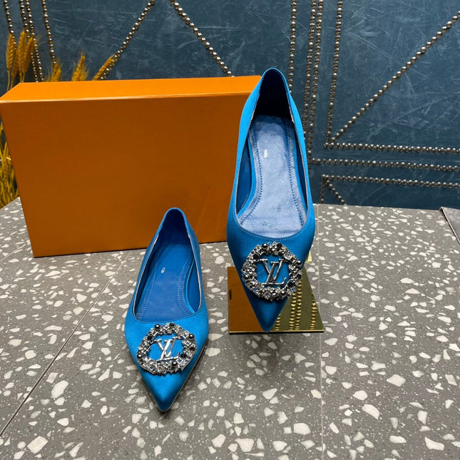 LV MET FLAT BALLERINA BLUE