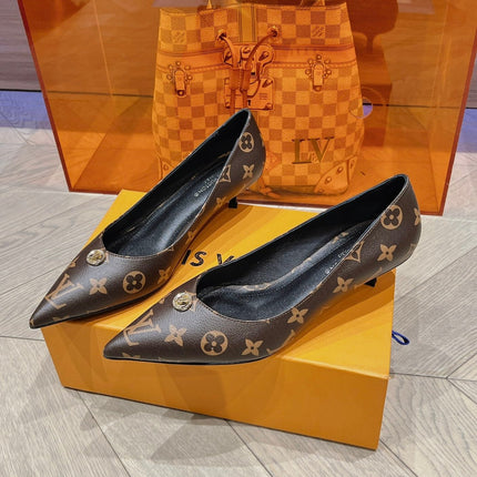 LV SINGLE LOW HEEL PUMP MONOGRAM CANVAS