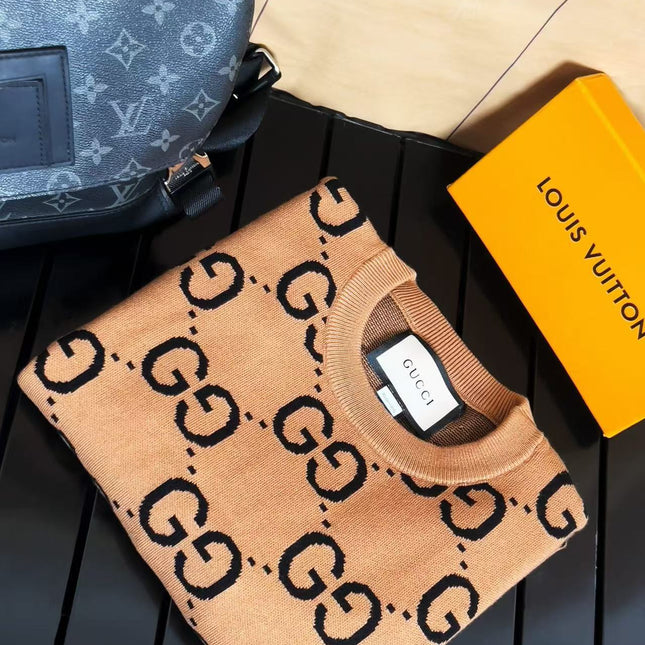 GG Camel/Wool Jumper Black Monogram