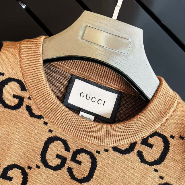 GG Camel/Wool Jumper Black Monogram