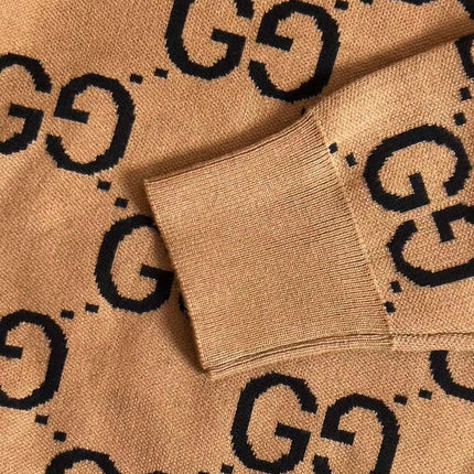 GG Camel/Wool Jumper Black Monogram