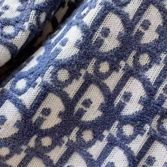 CD Oblique Sweater White Blue Wool