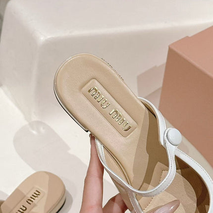 MM MULES IN BEIGE LAMBSKIN