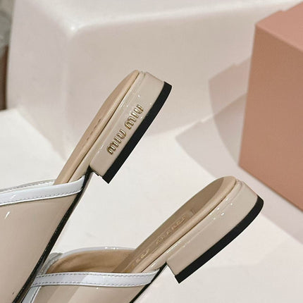 MM MULES IN BEIGE LAMBSKIN