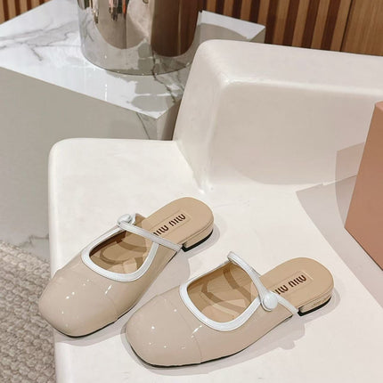 MM MULES IN BEIGE LAMBSKIN