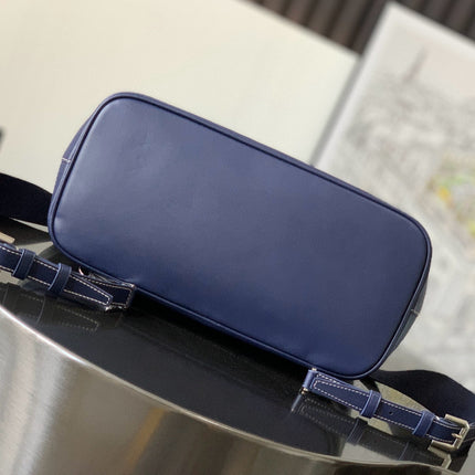 ALPIN MM BACKPACK 39 NAVY BLUE CANVAS CLAMECY CALFSKIN